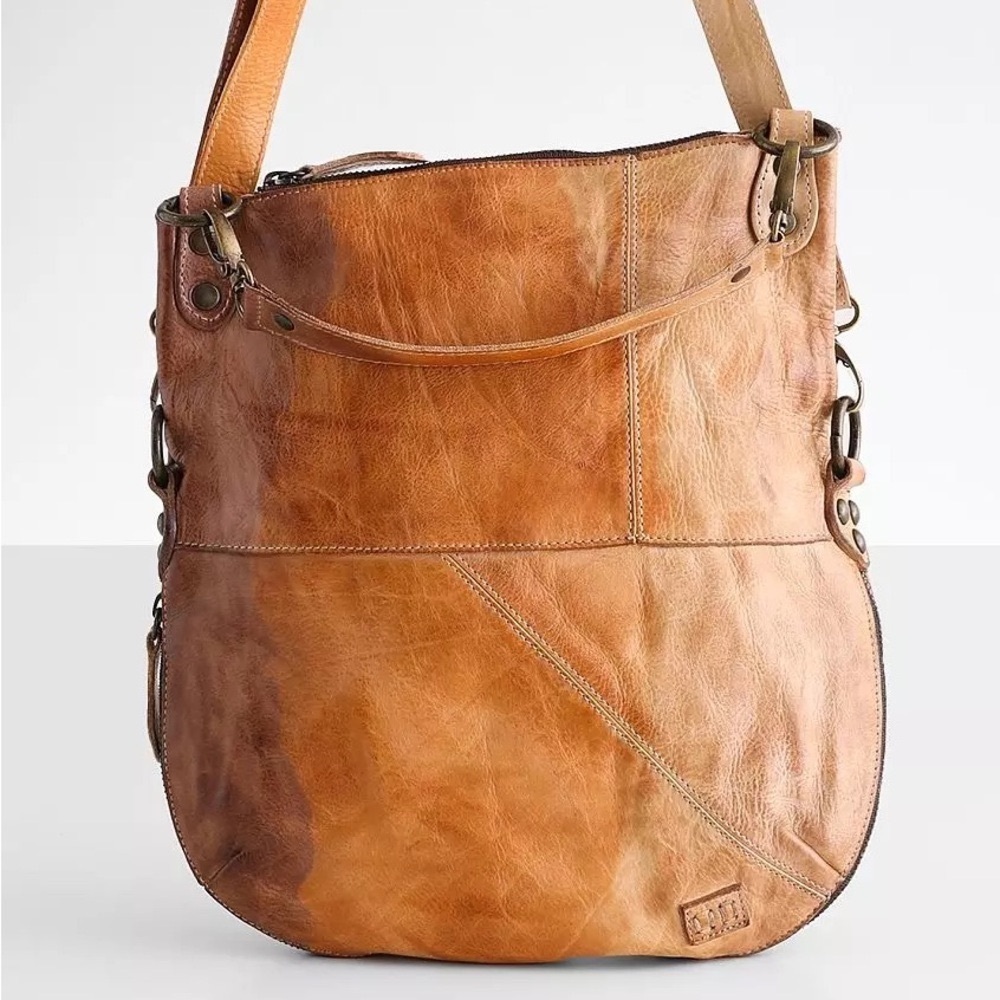 Bed Stu Distressed Brown Leather Crossbody Bag